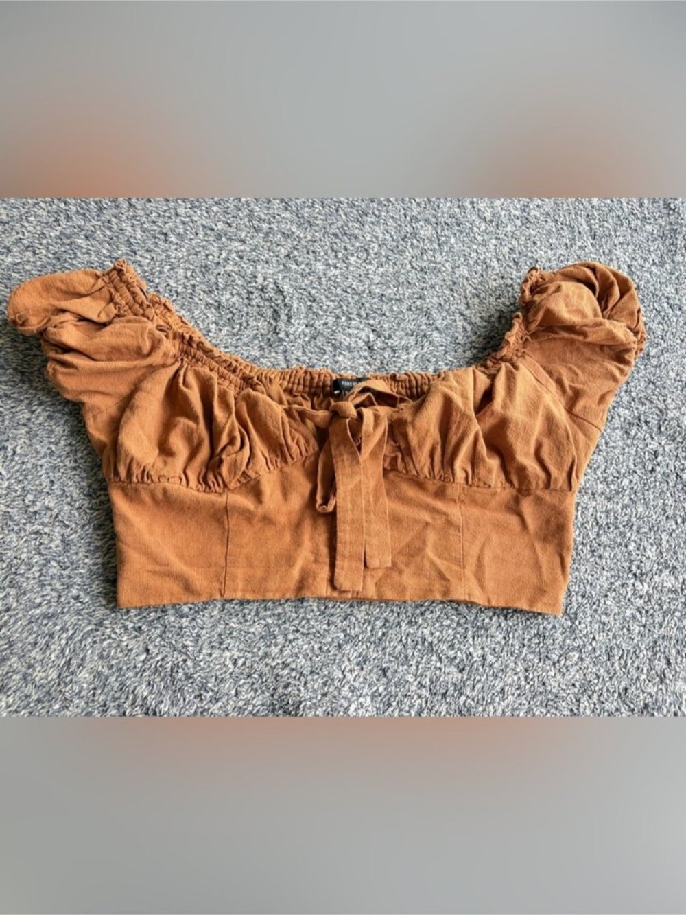 Brown Sleeve Crop Top